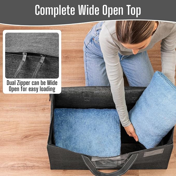 VENO Moving Bags, Wide Open Top, Clear Window, Gray, 6 Pack