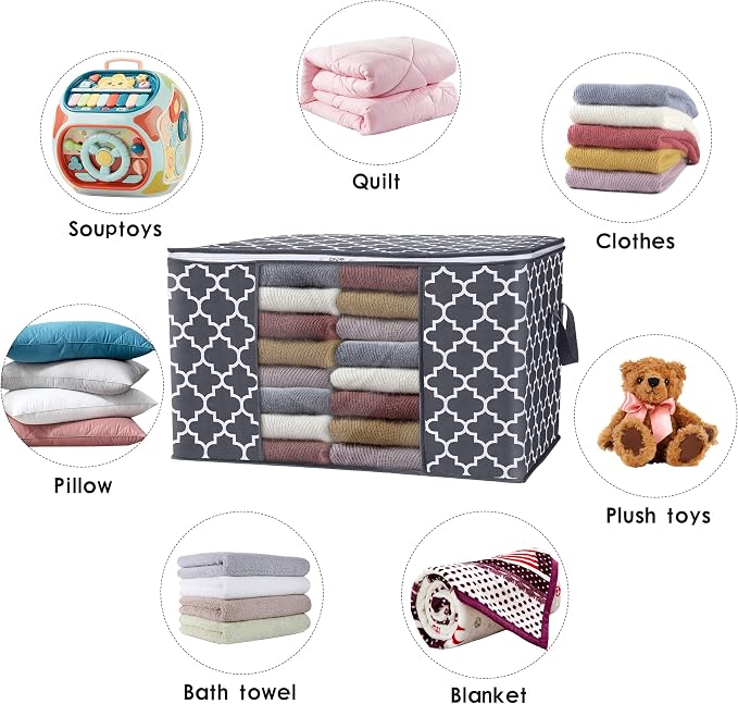 Storage Bags 100L 4Pack Clothes Organization and Storage Containers