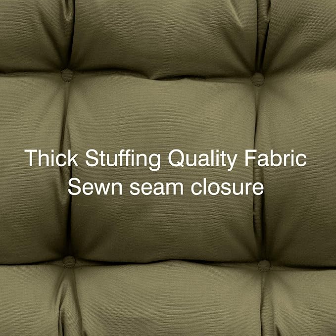 QILLOWAY Outdoor Chair Cushion for Patio Furniture, Waterproof Patio Cushions Set of 4 with Ties, Fade Resistant Replacement Pads for Outdoor Rocking Chairs,Sage