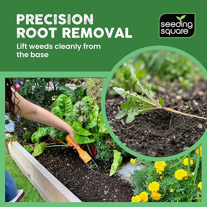 Seeding Square Sneaky Weeder Handheld Gardening Tool for Precise Weeding | Ergonomic, Lightweight, and Durable Manual Weeder for Vegetable Gardens and Flower Beds
