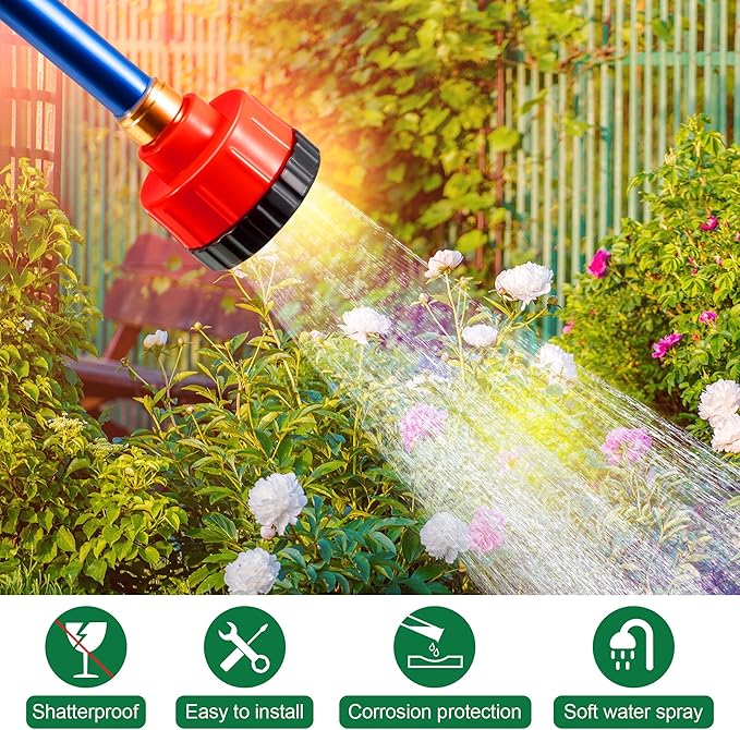 Dreyoo 2000 Holes Gardening Watering Nozzle for Outdoor Garden, 11 Gpm Garden Shower Sprayer Compatible with Hose Nozzles, Plastic Nozzle for Outdoor Watering Flowers, Vegetables, Plants(2 Pack)