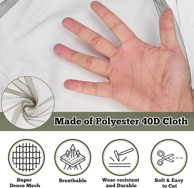 39 x 10 Ft Mosquito Netting for Garden Patio, Breathable Mesh Net for Bird and Insect Protection, Plant Cover for Vegetables, Fruits and Flowers, 3x12m Green