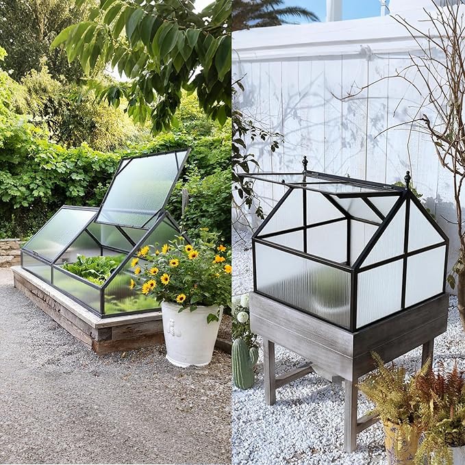 Quibbay 14PCS 4' X 2' X 0.32'' Polycarbonate Greenhouse Panels, Waterproof UV Protected Clear Polycarbonate Sheets Three-Layer Honeycomb Roof Panels, Corrugated Plastic Roofing Panels for Greenhouse