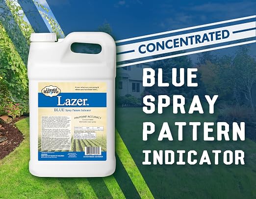 Liquid Harvest Lazer Blue Concentrated Spray Pattern Indicator - 2.5 Gallon- Perfect Weed Spray Dye, Herbicide Dye, Fertilizer Marking Dye, Turf Mark and Blue Herbicide Marker