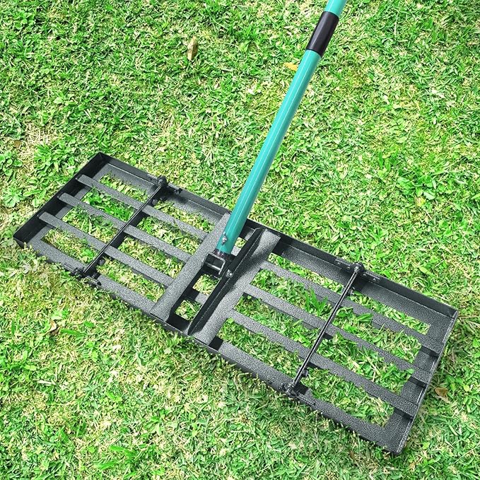 Breeze Touch Lawn Leveling Rake, 30 Inch Yard Lawn Leveling for Soil with 78" Adjustable Steel Handle, Heavy Duty Effort Saving Landscape Lawn Leveler for Yard Garden Soil Sand Dirt Grass