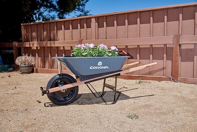 Corona Tools Wheelbarrow in a Box – 5 Cubic Foot Heavy Duty Garden Cart with 15” Flat-Free Tire for Gardening, Planting & Outdoor Use
