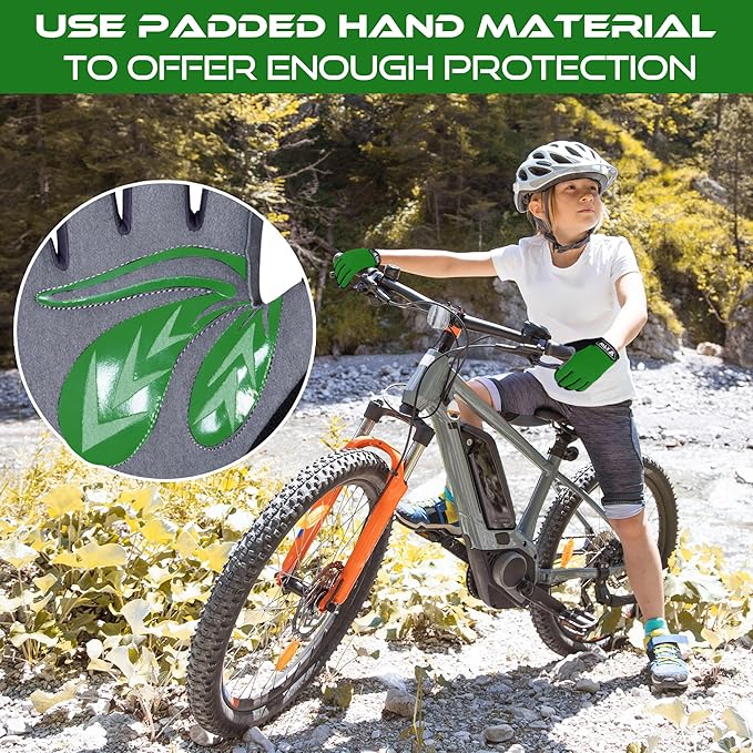 WFX Cycling Gloves Toddler Mountain Bike Handlebar Grips Gel Padding Full Finger Baseball Glove Workout Football Gloves Youth Boys 6-12 Kids Gardening Gloves MTB Gloves