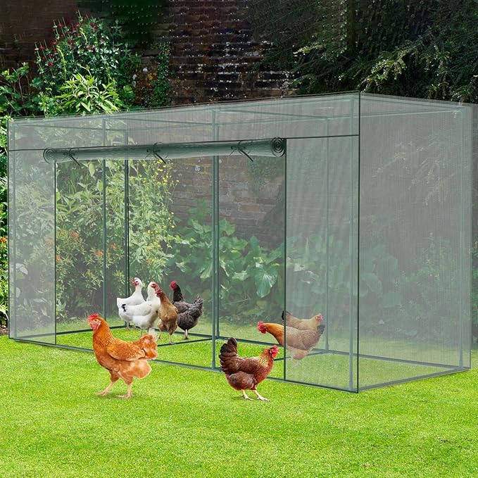 Crop Cages for Garden Plant, 11.8x4x6 Ft Plant Protection Tent with Zippered Door, Raised Bed Cover, Garden Bed Cover with Frame, Wind-Resistant Plant Cages for Outdoor Plants Vegetable Flower