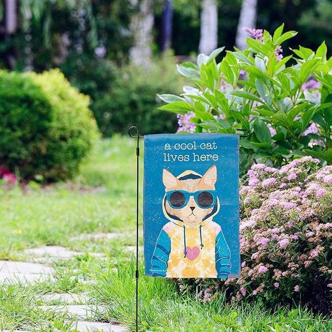 Primitives by Kathy Decorative Double-Sided Garden Flag - A Cool Cat Lives Here