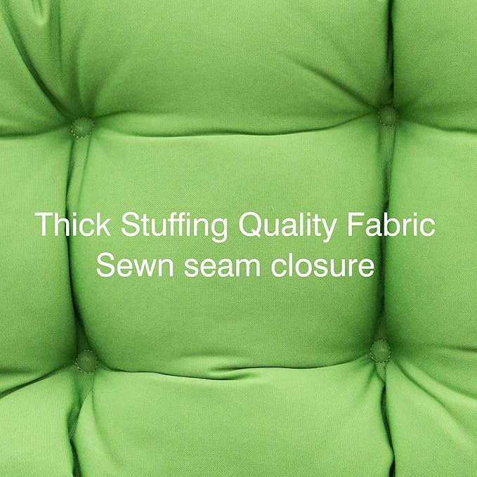 QILLOWAY Outdoor Chair Cushion for Patio Furniture, Waterproof Patio Cushions with Ties, Fade Resistant Replacement Pads for Outdoor Rocking Chairs,Green