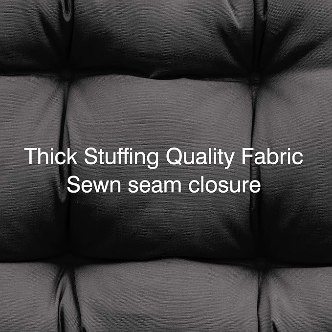 QILLOWAY Outdoor Chair Cushion for Patio Furniture, Waterproof Patio Cushions Set of 4 with Ties, Fade Resistant Replacement Pads for Outdoor Rocking Chairs,Dark Grey
