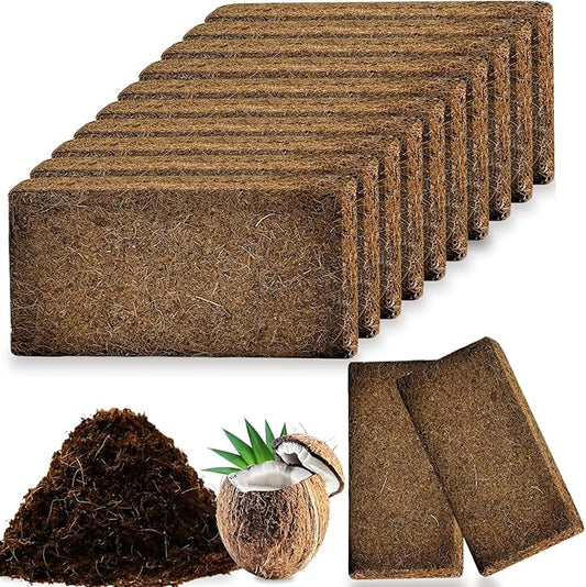Cheardia 12 Packs High Nutrition Coconut Coir Brick, High Expansion Coconut Fiber Substrate with Low EC and PH Balance, Organic Coco Coir for Garden Soil Potting Flower Herbs Vegetables