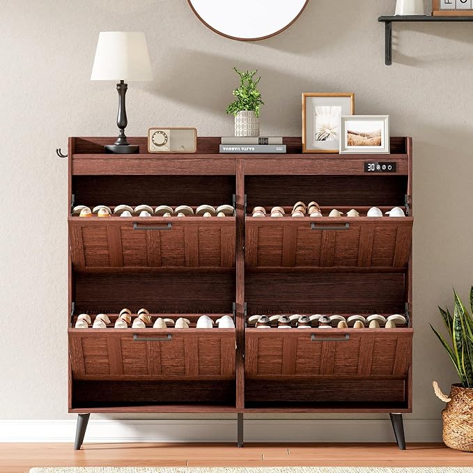 ChooChoo Shoe Storage Cabinet with 4 Flip Drawers and Deodorizer