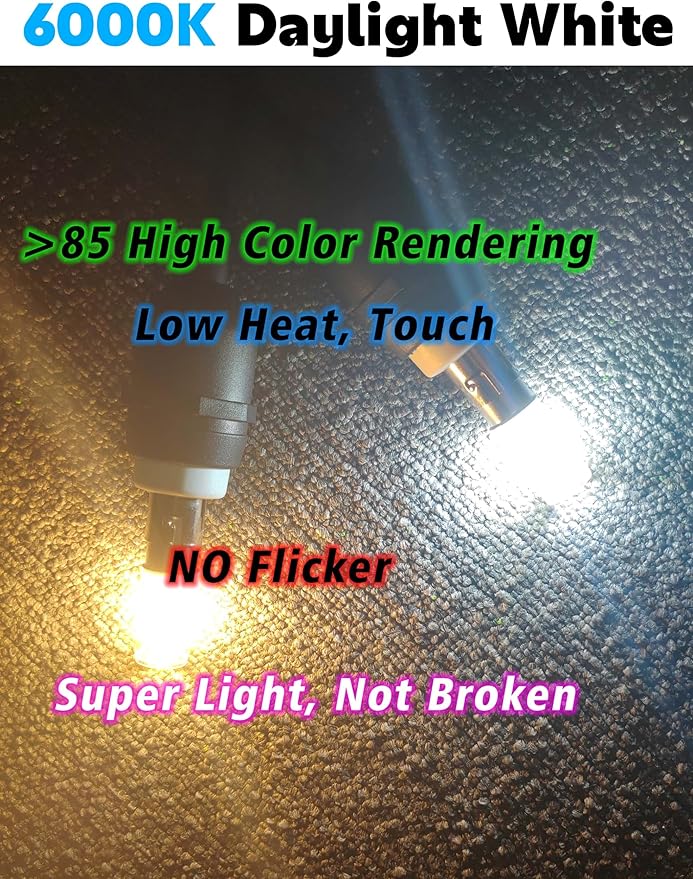 1142 Ba15d Led Bulbs 6000k White 12V-24V, Double Contact DC Bayonet Base 5W, 1004 1076 1176 90 1130 S8 68 78 96 LED Light Bulbs for Car Trailer RV Camper Boat Interior Marine Navigation Lights, 4Pack