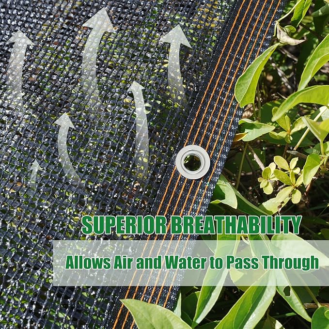 Shade Cloth for Garden 10x20ft, 40% Sunblock Mesh Tarp & Outdoor Sun Shade with Grommets, Sun Shade Outdoor Cover, Plant Covers Freeze Protection for Greenhouse, Kennel, Lawn, Patio