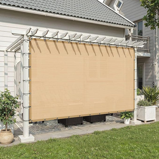 90% Shade Cloth 12×12 FT with Grommets, Outdoor Sun Shade Cloth UV Block Shade Fabric for Patio, Backyards, Carport, Garden, Wheat