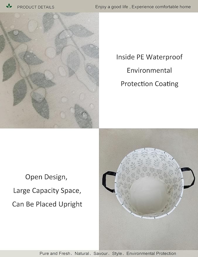 Round Leaf Laundry Hamper, Household Storage Bin