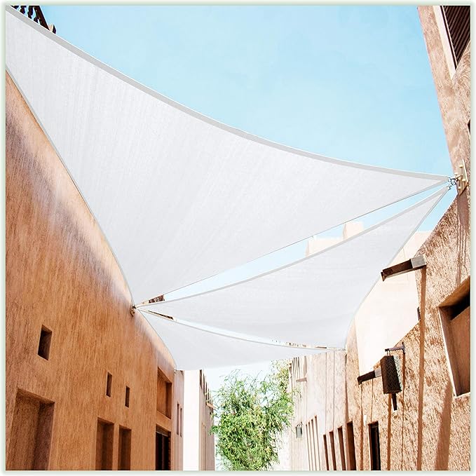 ColourTree CTAPRT16 Custom Size Order to Make 17' x 17' x 24' White Right Triangle Sun Shade Sail Canopy Mesh Fabric UV Block UPF50 - Commercial Heavy Duty - 190 GSM - 3 Years Warranty