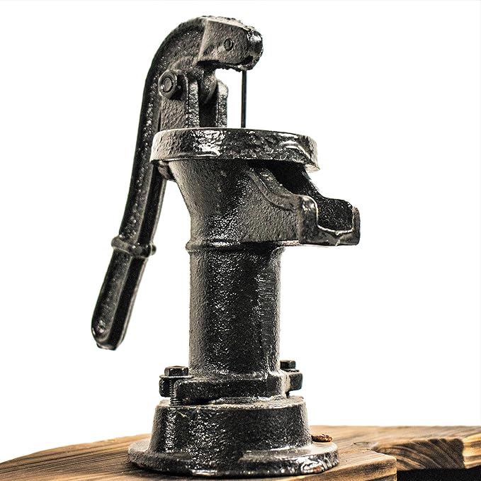 Backyard Expressions 2-Tier Cascading Barrel Fountain with Rustic Pump – Outdoor Water Feature for Garden, Patio, or Deck – Weathered Wood Look with Electric Recirculating Pump