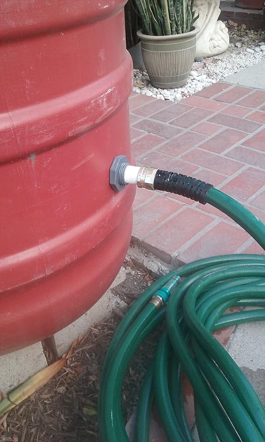 3/4" Bulkhead Fitting with Garden Hose Adapter Kit for Rain Barrels, Aquariums, Water Tanks, Tubs, Ponds