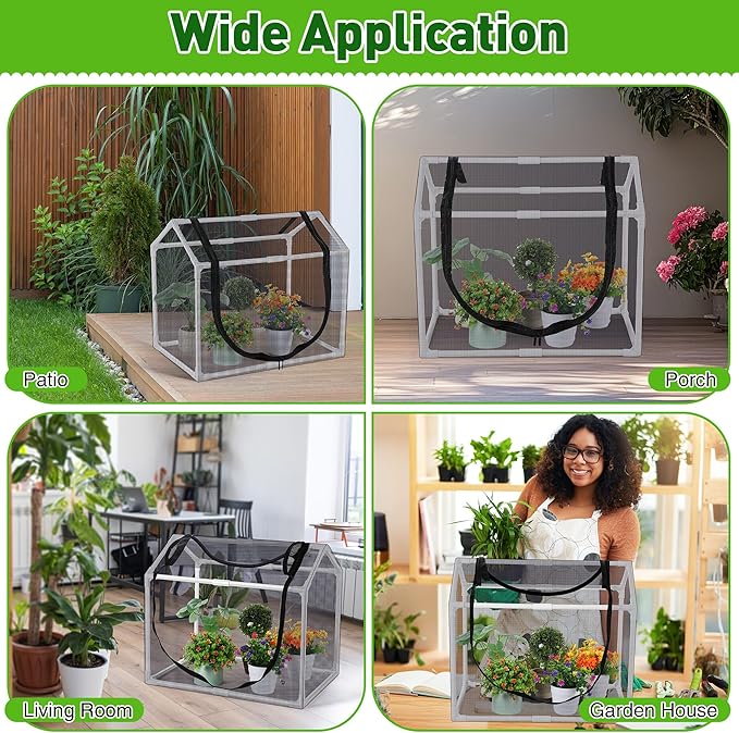 Mesh Plant Cover from Animals, 23.62"x15.75"x19.69" Heavy Duty Mesh Plant Cover for Cats, Bird and Pest, Full Enclosure Netting Guard for Vetgetable Fruite Protection Indoor/Outdoor Garden