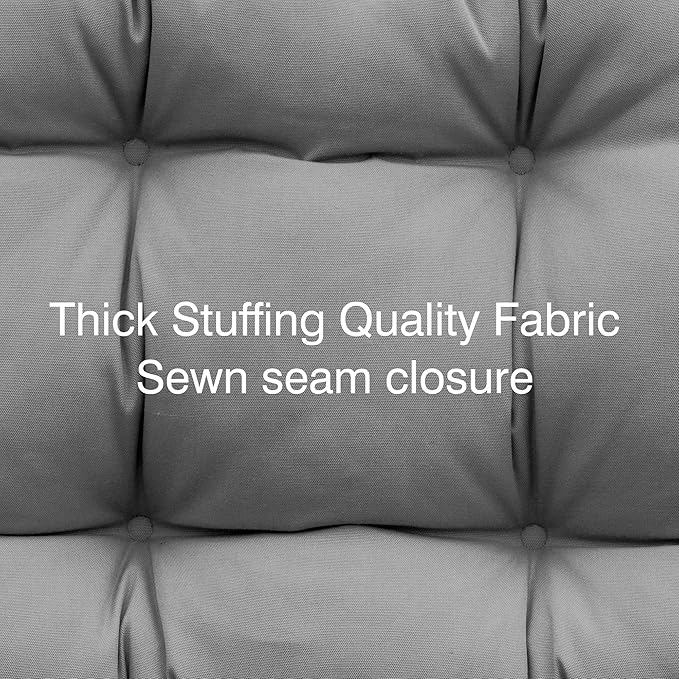 QILLOWAY Outdoor Chair Cushion for Patio Furniture, Waterproof Patio Cushions with Ties, Fade Resistant Replacement Pads for Outdoor Rocking Chairs,Grey