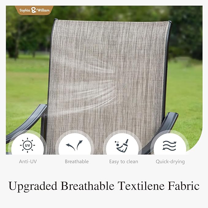 Sophia & William Patio Dining Chairs Set of 4, Outdoor Swivel Chairs with Breathable Textilene Fabric, Rustproof for Lawn Garden Support 350lbs