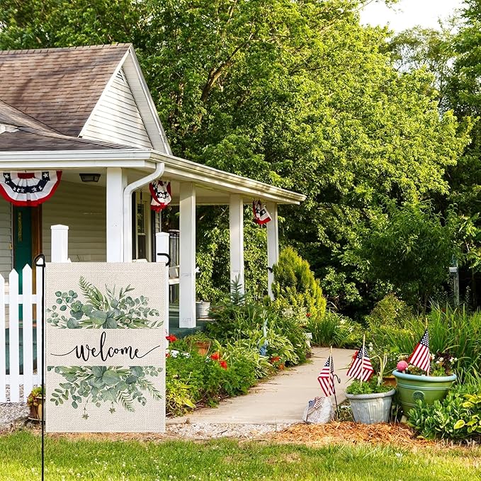 wyooxoo Spring Summer Flower Garden Flag 12x18 Inch Double Sided Vertical Welcome Garden Flag Outside Farmhouse Yard Outdoor Decoration (I)