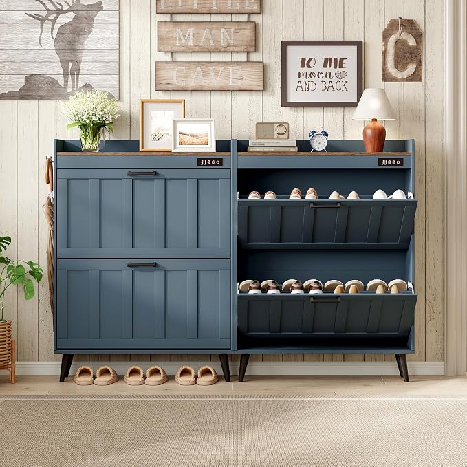 ChooChoo Shoe Storage Cabinet with 2 Flip Drawers and Deodorizer