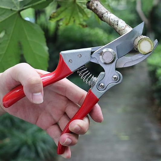 Garden Shears Professional Hand Pruners, Heavy Duty Bypass Pruning Shears (Red)