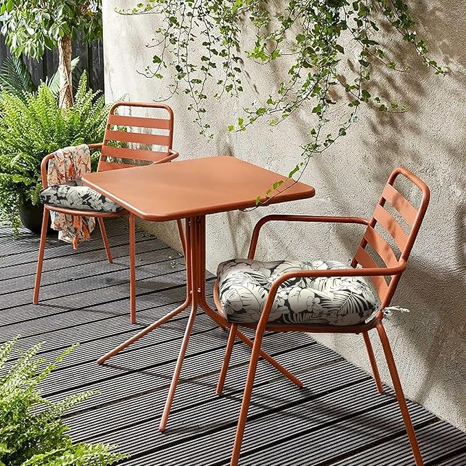 LVTXIII Outdoor Seat Cushions Seasonal Tufted Chair Cushions, Patio Chair Pads for Dining Chairs, Office Armchairs and Garden Furniture Decoration, Round Back, 19x19x4, Tropical Blossom Noir