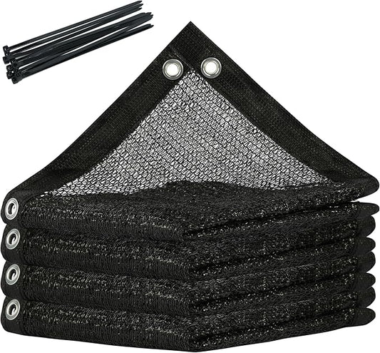 Amgo 50% Black Shade Cloth, 8FT x 16FT Mesh Tarp, Black Sun Shade Netting with HDPE Material and Heavy Duty Grommets Shade for Greenhouse, Garden, Patio Plants, Pergola (We Make Custom Size)