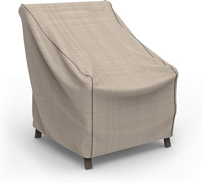 Budge P1A03PM1-2PK English Garden Patio Chair Cover, Heavy Duty and Waterproof, Small, Tan Tweed
