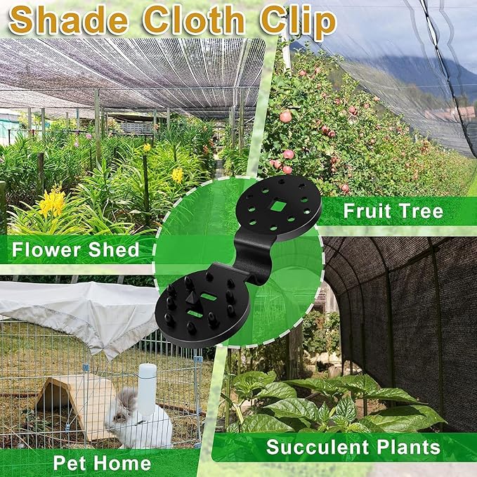 100 Pack Shade Cloth Clips, Sun Shade Net Clip, Fabric Clips, Round Plastic Heavy Duty Lock Grip for Anti Bird Netting, Gardening & Windproof Awning Clamp