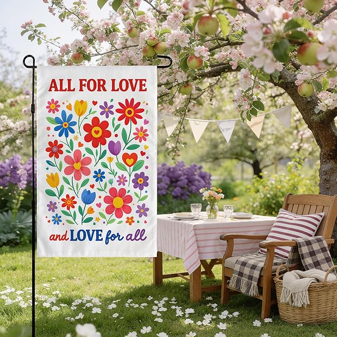 Pride Decorations - Rainbow Floral Pride Garden Flag | Pride Party Favors Supplies Decor for Outdoor Outside | Pride Accessories Backdrop Banner for Garden Porch Patio Lawn Yard