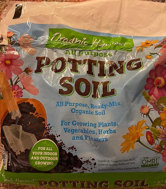 Organic Harvest Potting Mix Soil for Vegetables, Herbs and Flowers, 4 Quart (Packaging May Vary) (1 Bag)