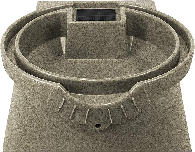 Good Ideas Rain Wizard 50 Gallon Rain Saver Barrel Water Storage Urn with Planter Space and 2 Brass Spigots, Sandstone (3 Pack)
