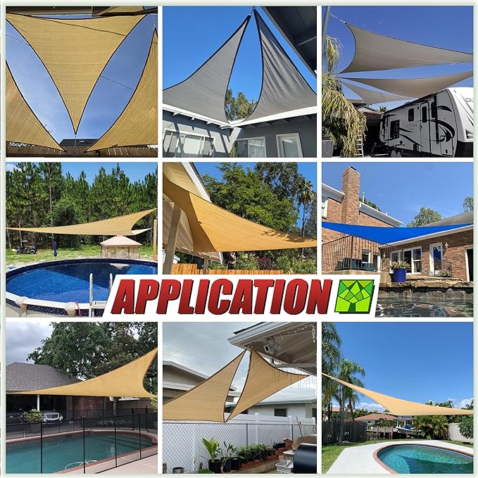 ColourTree CTAPRT16 Custom Size Order to Make 12' x 16' x 20' Red Right Triangle Sun Shade Sail Canopy Mesh Fabric UV Block UPF50 - Commercial Heavy Duty - 190 GSM - 3 Years Warranty