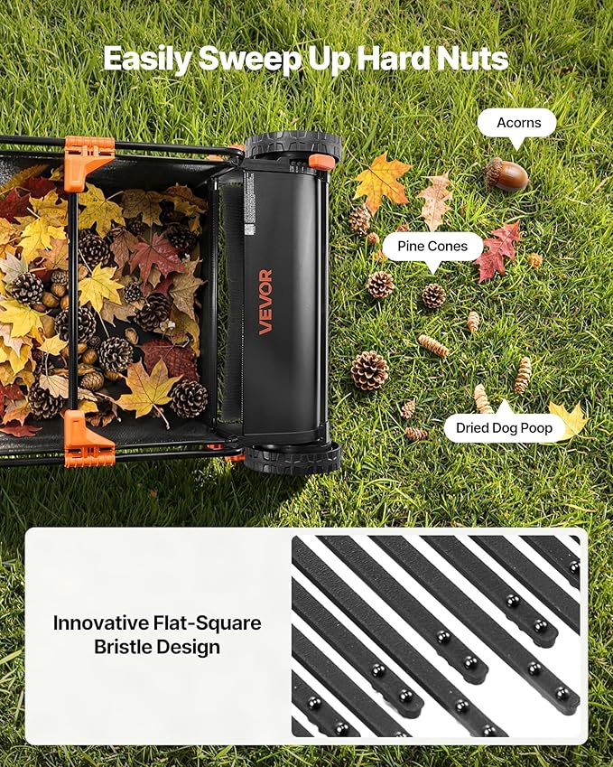 VEVOR 3 Packs Lawn Sweeper Brush Replacement, Compatible with VEVOR 30 in Lawn & Leaf Collector Sweepers, Yard Sweeper Brush Paddle with Durable V-Shaped Bristles for Easy Grass Leaf Cleanup