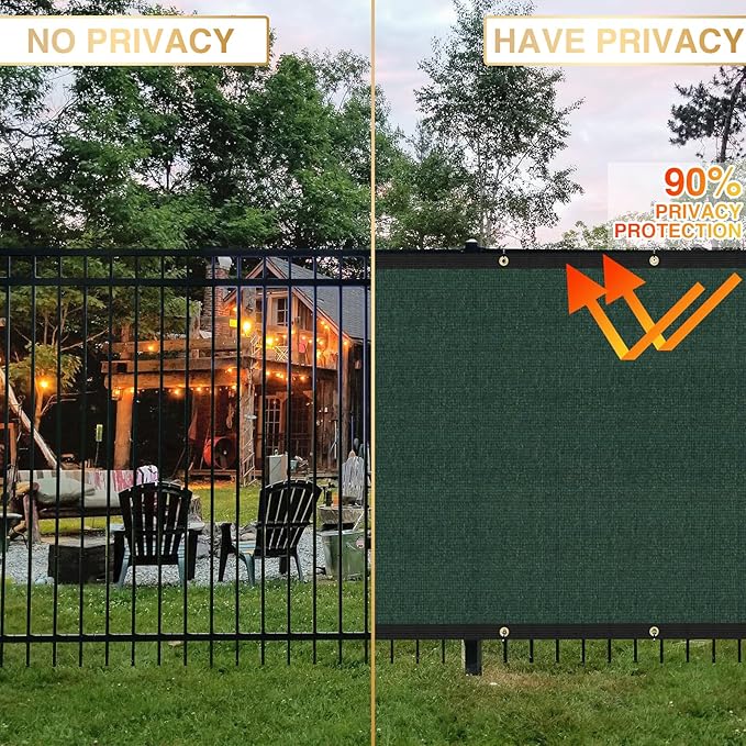 Privacy Fence Screen 5' x 149 Fencing Cover Heavy Duty Mesh Windscreen Cloth for Outdoor Garden Patio Backyard Chain Link Fence Green