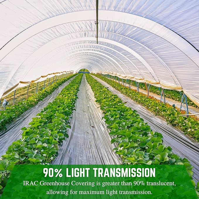 Farm Plastic Supply - Clear IRAC Greenhouse Plastic Sheeting - 6 Mil - (40' x 10') - 4 Year UV Resistant Infrared Anti-Condensate Green House Covering Thermal Greenhouse Plastic 6 mil