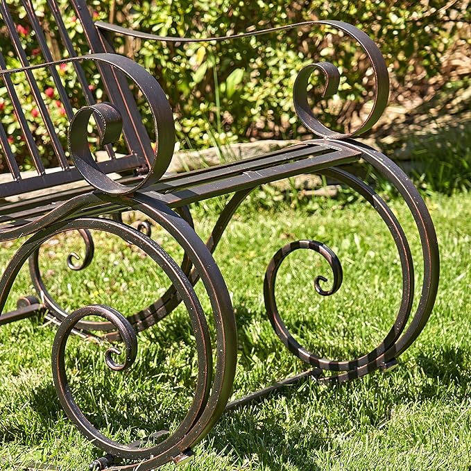 Zaer Ltd. Outdoor Metal Rocking Arm Chair (Arm Chair, Bronze)