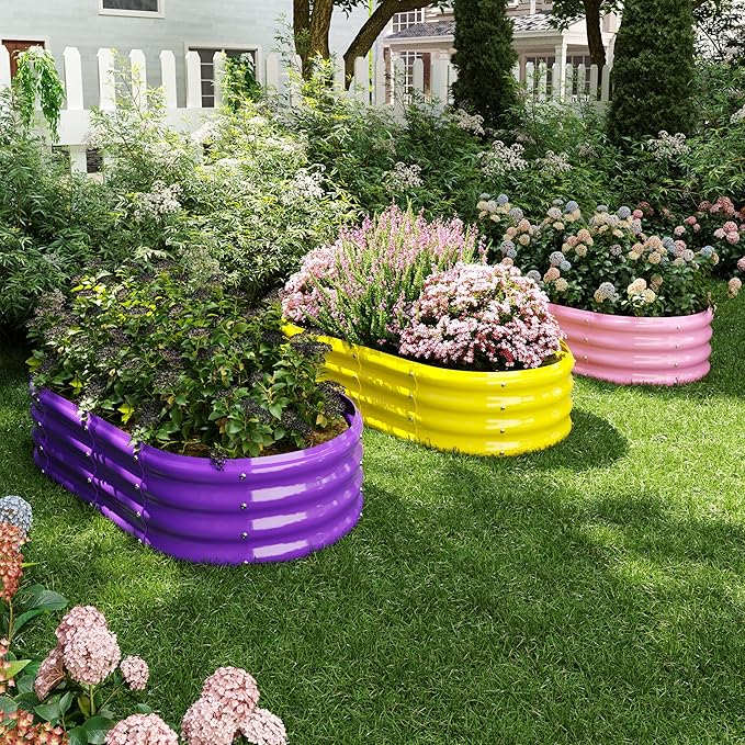 ZFHgarden Raised Garden Bed, 4x2x1ft Raised Beds for Gardening Outdoor for Vegetables Flowers Ground Planter Box，Galvanized Raised Garden Beds