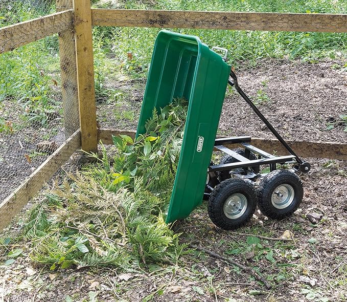 Draper 22x96x51cm Garden Tipper Cart - Heavy Duty Gardening Trolley with Handle for Home and Professional Use