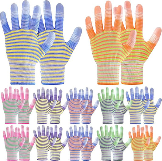 Gardening Gloves for Women - Breathable Rubber Garden Gloves, Outdoor Protective Working Gloves (12 Pairs)