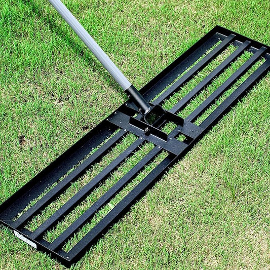 Walensee Lawn Leveling Rake, Levelawn Tool, Heavy Duty Effort Saving Lawn Level Tool, Steel Handle Lawn Leveler for Yard Garden Golf Course , Ease Level Soil Sand Dirt Surfaces, 7FT 45"x10"