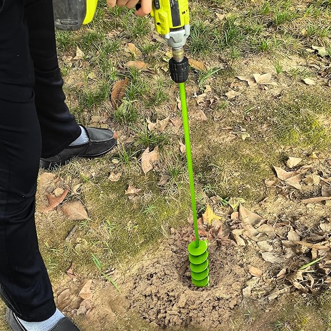 2"x32" Auger Drill Bit for Planting, Garden Auger for Planting Bulbs with Drill for 3/8" Hex Drive