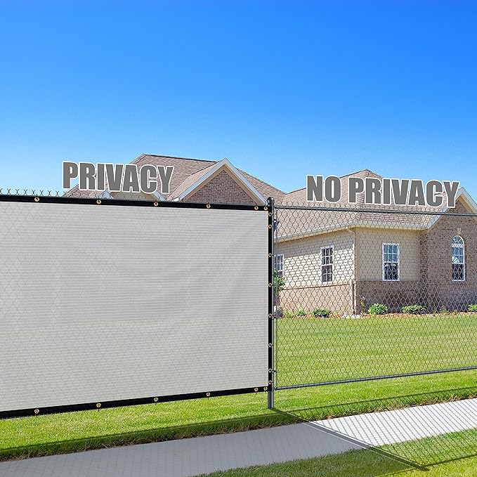 ShadeMart 4' x 62' Fence Privacy Screen White Heavy Duty 170 GSM Fencing Mesh Shade Net with Grommets & Zip Ties, 90% Blockage Fence Screen for Balcony Yard Outdoor Garden Pool (We Customize Size)